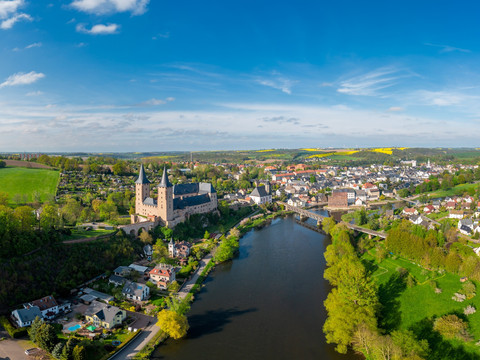 Blick auf Rochlitz mit Schloss Rochlitz an der Zwickauer Mulde