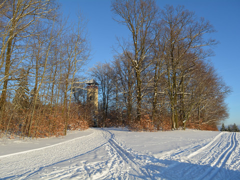 Blick zur Baude im Winter