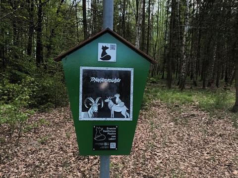 Motivschild Wildtierpfad an der Pfaffenmühle