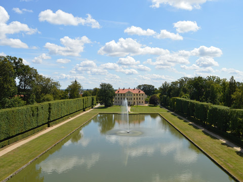 Spiegelbassin und Palais im Barockgarten