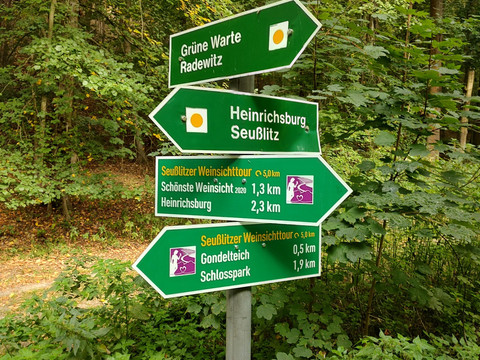 Beschilderung Seußlitzer Weinsichttour