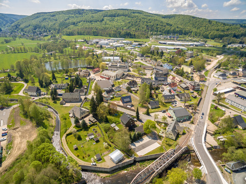 Blick auf Olbernhau-Grünthal und die Saigerhütte