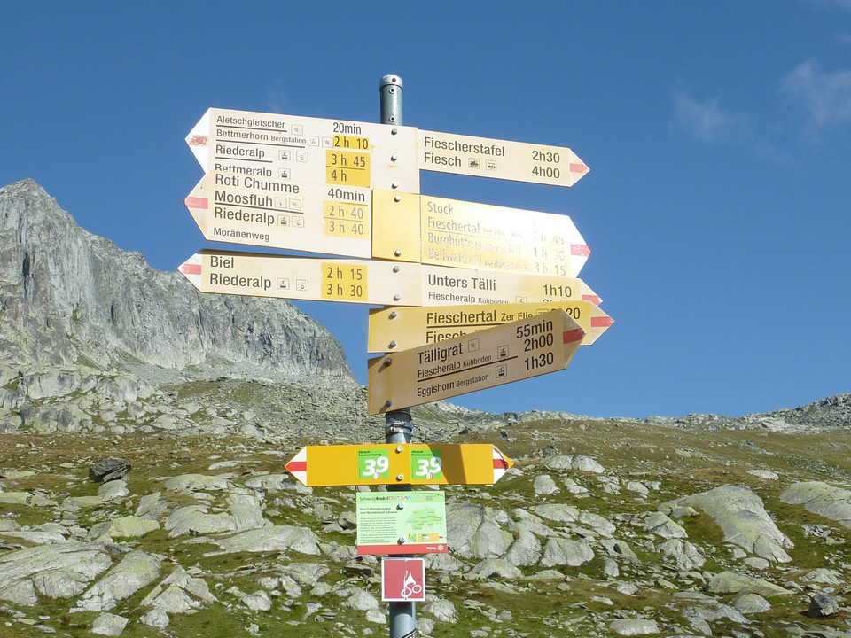 Wanderung vom Eggishorn via Märjelensee zur Fiescheralp