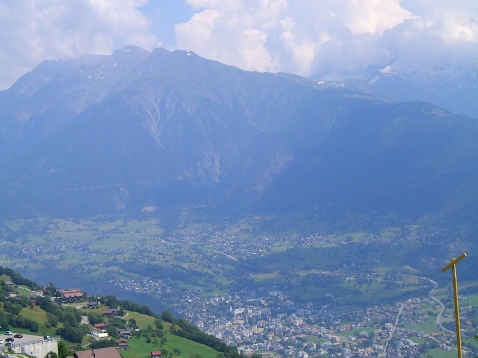 Ausblick von Mund in Richtung Brig - Naters - Termen - Ried-Brig