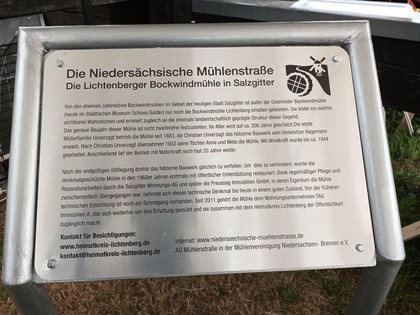 Infotafel Bockwindmühle Salzgitter-Lichtenberg
