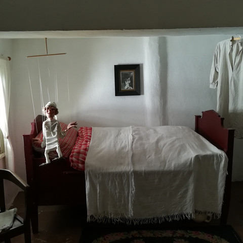 Schlafzimmer in der Wilhelm-Busch-Mühle