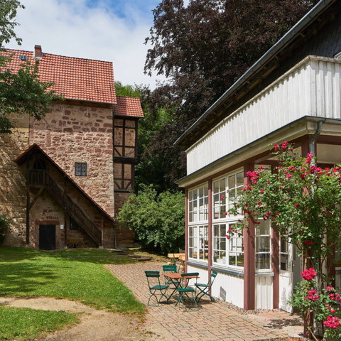 Die Rückseite des Europäisches Brotmuseums in Ebergötzen.