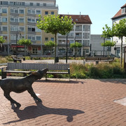 Infostele ehemaliges Gradierwerk am Klimaforum Salzgitter-Bad