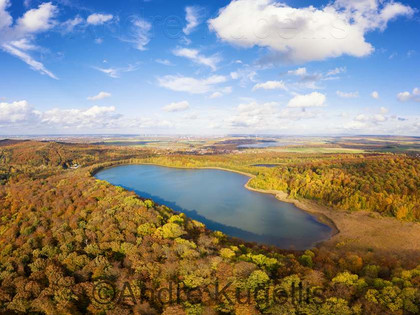 Der Reihersee im Salzgitter Höhenzug von oben
