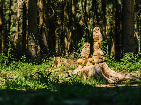 Holzfiguren an der Versöhnungsloipe