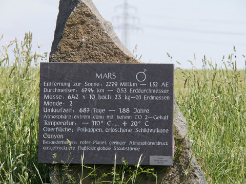 Tafel Mars am Thüringer Planetenweg