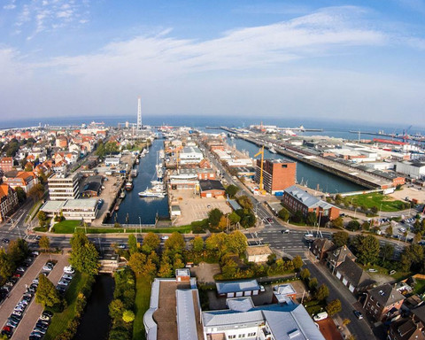 Der Fischerreihafen aus der Vogelperspektive