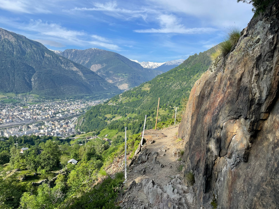 Trämel - Geimen, Blick auf Naters/Brig