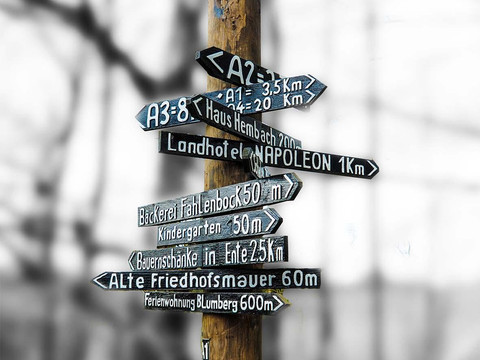 Wegweiser color und sw 10x15