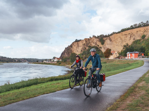 Elberadweg in Diesbar-Seußlitz (Dresden Elbland)