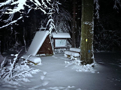 Unterstand an der Haltestelle "Fußweg zum Schneeberg"