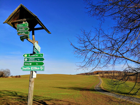 Wanderschilder auf der Sachsenhöhe Bärenstein
