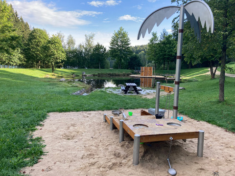 Wasserspielplatz Talsperre Falkenstein Matschküche