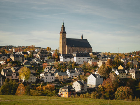 Kirche Schneeberg Herbst