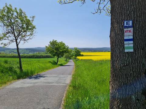 Elstergebirgsweg - Blick nach Bad Brambach