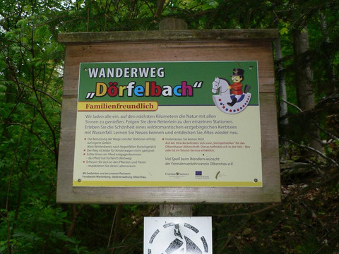 Ausschilderung "Familienfreundlicher Wanderweg Dörfelbach"