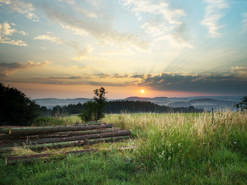 Sonnenaufgang Vogtland bei Adorf