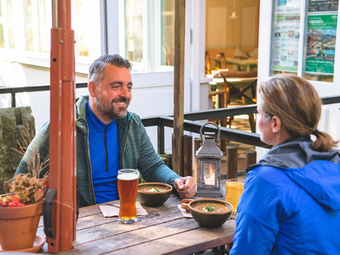 Einkehr im Mühlenbiergarten in Schmilka