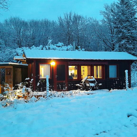 Schaeferwagen im WInter vom Feld