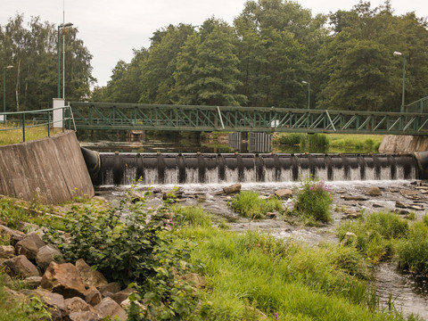 Gabelwehr am Röderkanal bei Zabeltitz