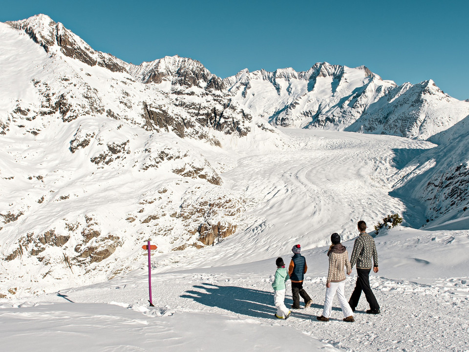 Winterwanderung Moosfluh - Bergrstaurant Chüestall - Riederalp
