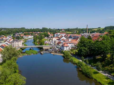 Luftbild Penig mit Muldenbrücke