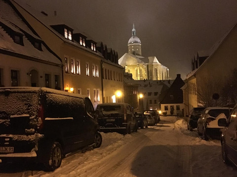 Farbegasse und Annenkirche im Winter