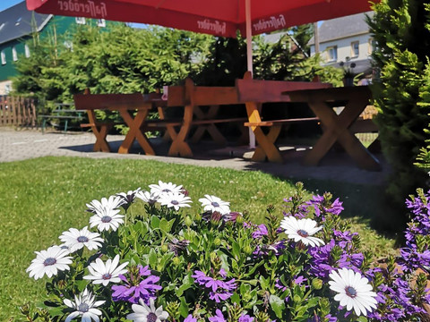 Blumen am Biergarten