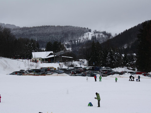 Blick aus dem Fenster zum Skilift