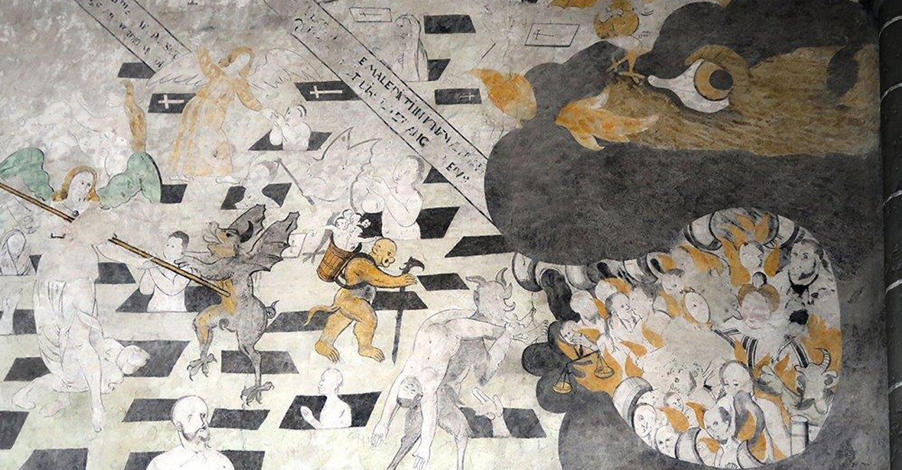 Leuk: Stefanskirche mit Beinhaus: Jüngster Tag