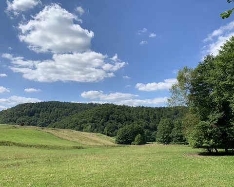 Weite Landschaft auf, dem Bergwerk Rundweg 2 bei Bergfreiheit