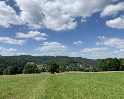 Weite Landschaft auf, dem Bergwerk Rundweg 2 bei Bergfreiheit