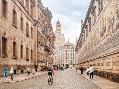 Fürstenzug und Frauenkirche in Dresden