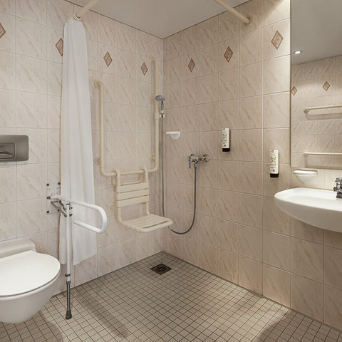 Bathroom at the Amedia Dresden Elbpromenade Bad im Amedia Dresden ElbpromenadeBathroom at the Amedia Dresden Elbpromenade