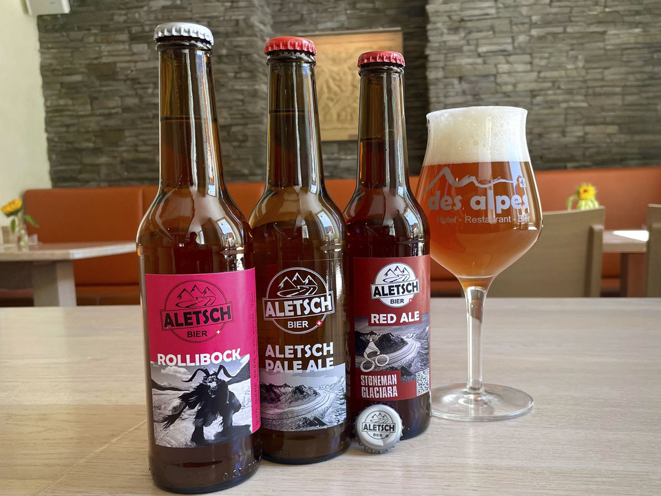 Bier Dinner im Restaurant des alpes in Fiesch in der Aletsch Arena Bier Dinner im Restaurant des alpes in Fiesch in der Aletsch Arena