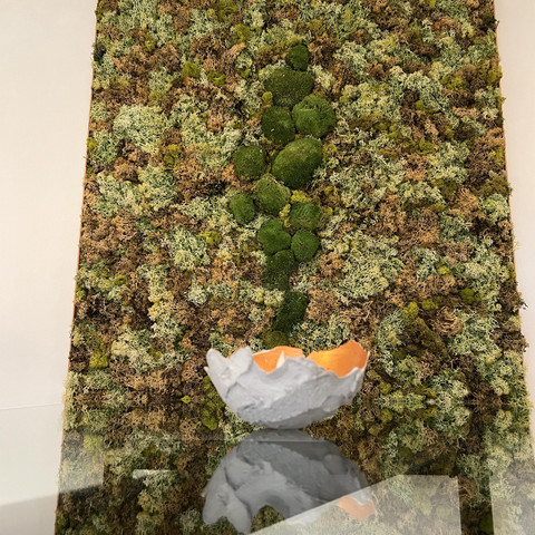 Esstisch mit Moosbild