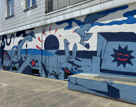 Streetart Wand mit Sylt Motiven