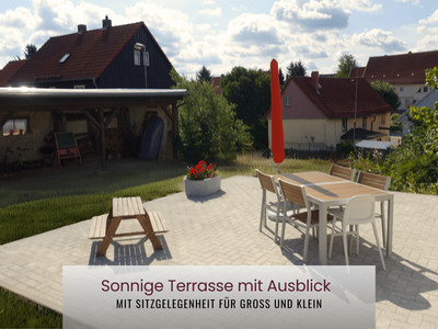 Haus Asgard in Hüttenrode - sonnige Terrasse mit Ausblick