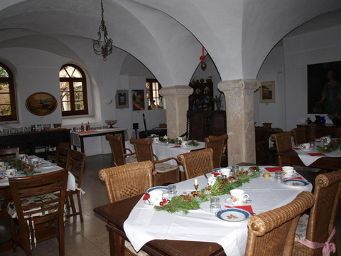 Frühstücksraum in der Weihnachtszeit