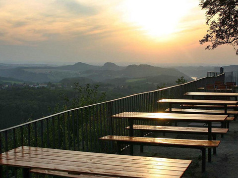 Sonnenuntergang von der Terrasse
