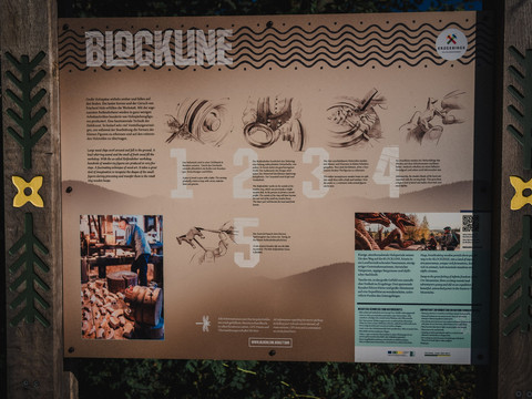 Infotafel in Seiffen erklärt die einzigartige Kunst des Reifendrehens