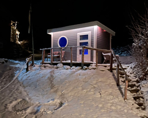 Abendstimmung vor der Sauna