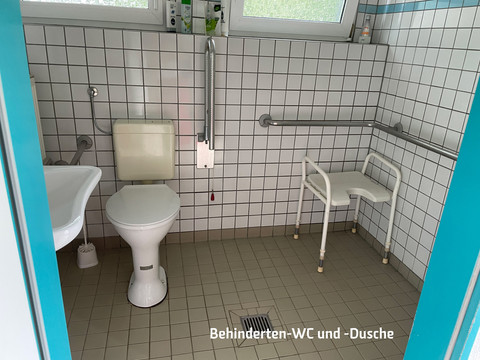 Bezbariérové WC a sprcha Behinderten-WC und Dusche mit HaltegriffenDisabled WC and shower with grab railsBezbariérové WC a sprcha s madlyInvalidentoilet en -douche met handgrepenWC dla niepełnosprawnych i prysznic z poręczamiWC e doccia per disabili con maniglioni di sostegno