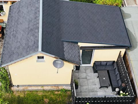 Terrasse Hausansicht von oben