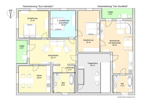 Grundriss Ferienwohnungen Kunert